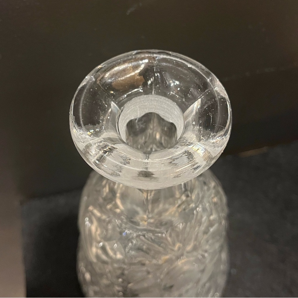 Vintage Pressed Glass Decanter with Floral Star Motif - Picture 6 of 16